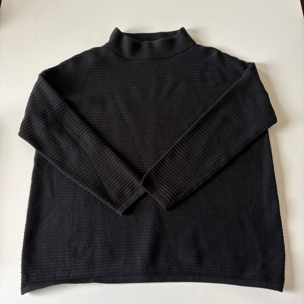 Philosophy Black Mockneck Ribbed Sweater